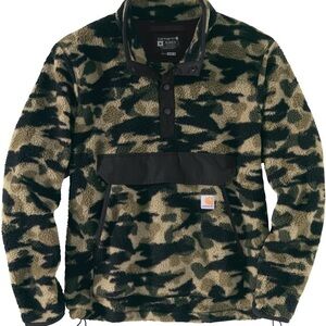 Carhartt Black and Green Camo Fleece Pullover
